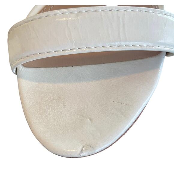 Tory Burch Cecile Ankle Strap Mid Heel Sandals White Size 10 Formal Elegant - Picture 10 of 15